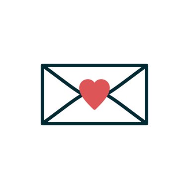 Kalp. Basit web simgesi tasarımı. Mektup 