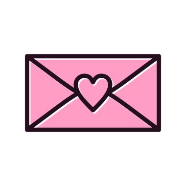 Kalp. Basit web simgesi tasarımı. Mektup 