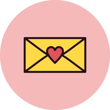 Kalp. Basit web simgesi tasarımı. Mektup 