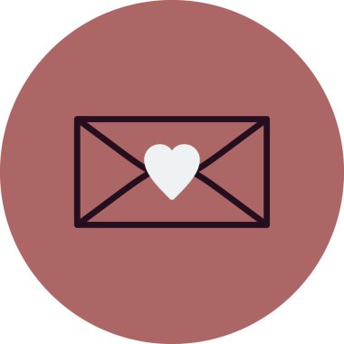 Kalp. Basit web simgesi tasarımı. Mektup 