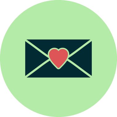 Kalp. Basit web simgesi tasarımı. Mektup 