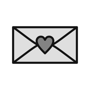 Kalp. Basit web simgesi tasarımı. Mektup 