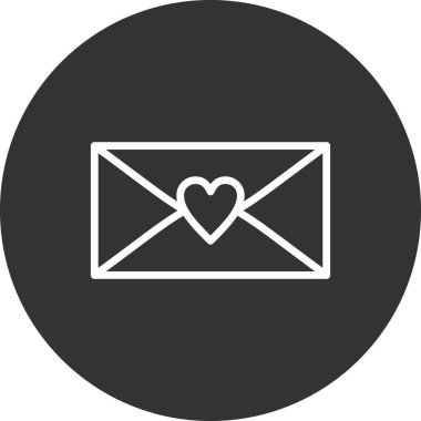 Kalp. Basit web simgesi tasarımı. Mektup 