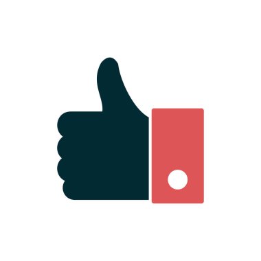 Baş parmak ikonu, vektör illüstrasyonu. Mesela... 