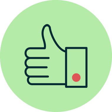 Baş parmak ikonu, vektör illüstrasyonu. Mesela... 