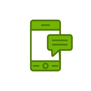 akıllı telefon ile ileti sohbet balonu vektör çizimi tasarımı 