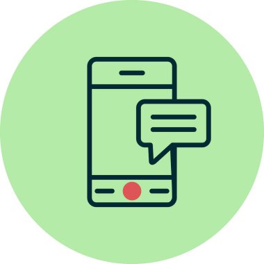 akıllı telefon ile ileti sohbet balonu vektör çizimi tasarımı 