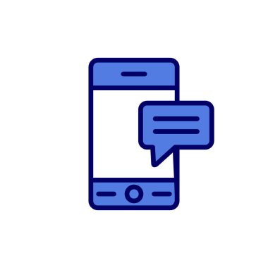 akıllı telefon ile ileti sohbet balonu vektör çizimi tasarımı 