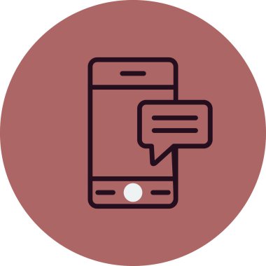 akıllı telefon ile ileti sohbet balonu vektör çizimi tasarımı 