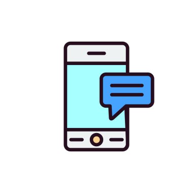 akıllı telefon ile ileti sohbet balonu vektör çizimi tasarımı 