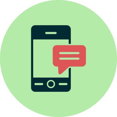 akıllı telefon ile ileti sohbet balonu vektör çizimi tasarımı 