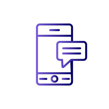 akıllı telefon ile ileti sohbet balonu vektör çizimi tasarımı 