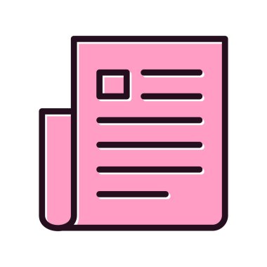 dosya belgesi. Vektör çizimi. Gazete. 