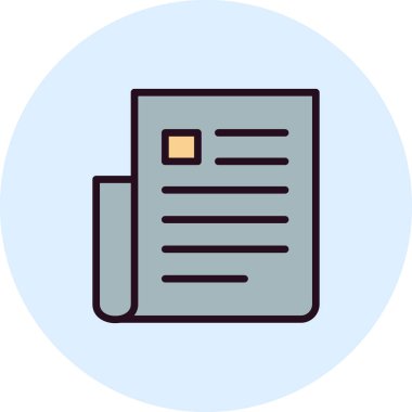 dosya belgesi. Vektör çizimi. Gazete. 