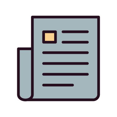 dosya belgesi. Vektör çizimi. Gazete. 