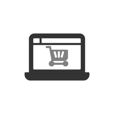 Alışveriş ikonu, vektör çizimi. Çevrimiçi Depo