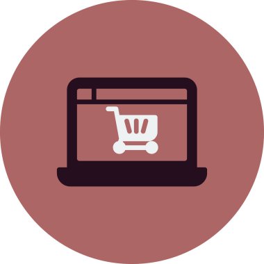 Alışveriş ikonu, vektör çizimi. Çevrimiçi Depo