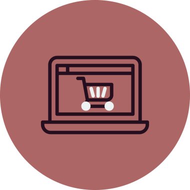 Alışveriş ikonu, vektör çizimi. Çevrimiçi Depo