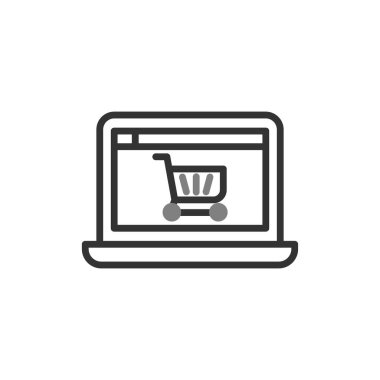 Alışveriş ikonu, vektör çizimi. Çevrimiçi Depo