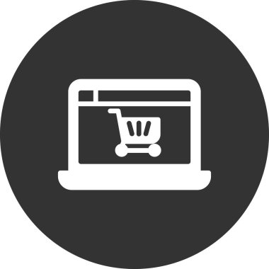 Alışveriş ikonu, vektör çizimi. Çevrimiçi Depo