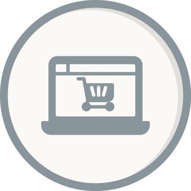 Alışveriş ikonu, vektör çizimi. Çevrimiçi Depo