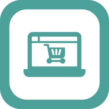 Alışveriş ikonu, vektör çizimi. Çevrimiçi Depo