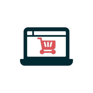 Alışveriş ikonu, vektör çizimi. Çevrimiçi Depo