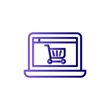 Alışveriş ikonu, vektör çizimi. Çevrimiçi Depo