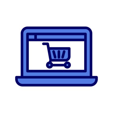 Alışveriş ikonu, vektör çizimi. Çevrimiçi Depo