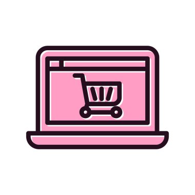Alışveriş ikonu, vektör çizimi. Çevrimiçi Depo