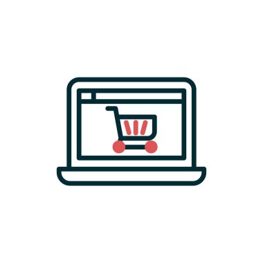Alışveriş ikonu, vektör çizimi. Çevrimiçi Depo