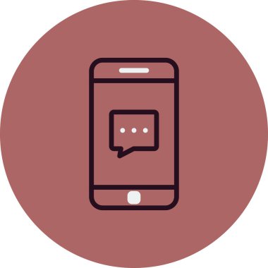 Konuşma balonu. Basit vektör illüstrasyonu. Telefon Sohbeti