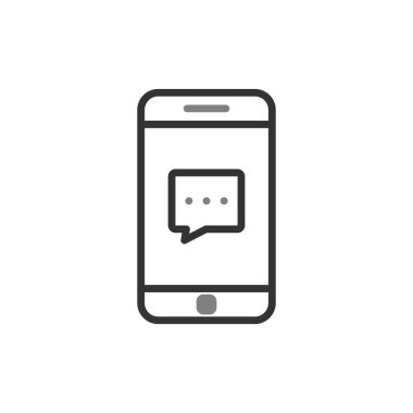 Konuşma balonu. Basit vektör illüstrasyonu. Telefon Sohbeti