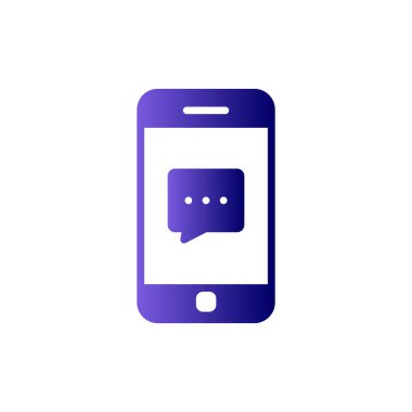 Konuşma balonu. Basit vektör illüstrasyonu. Telefon Sohbeti