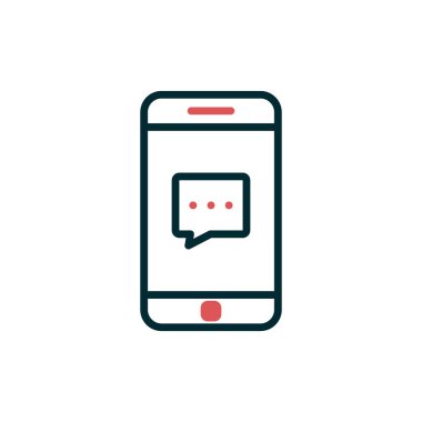 Konuşma balonu. Basit vektör illüstrasyonu. Telefon Sohbeti