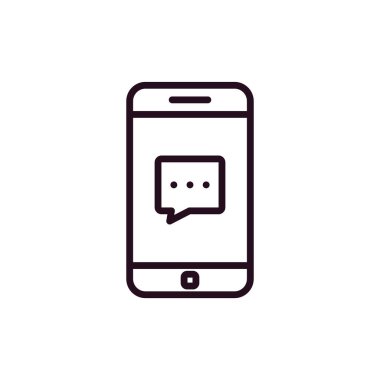 Konuşma balonu. Basit vektör illüstrasyonu. Telefon Sohbeti