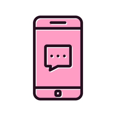 Konuşma balonu. Basit vektör illüstrasyonu. Telefon Sohbeti