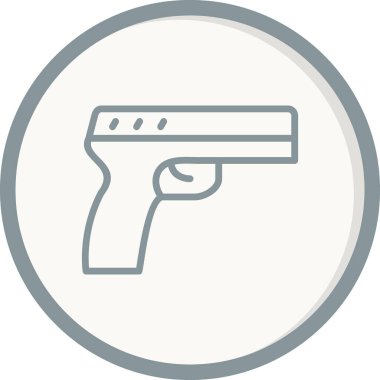 Silah. Web simgesi basit bir illüstrasyon. Tabanca 