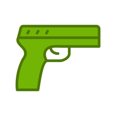 Silah. Web simgesi basit bir illüstrasyon. Tabanca 