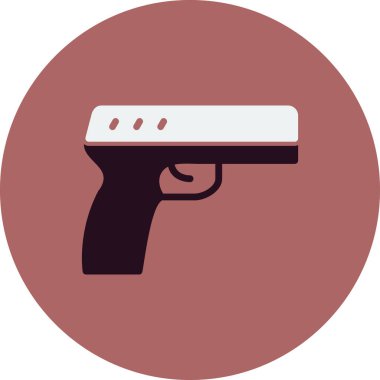 Silah. Web simgesi basit bir illüstrasyon. Tabanca 