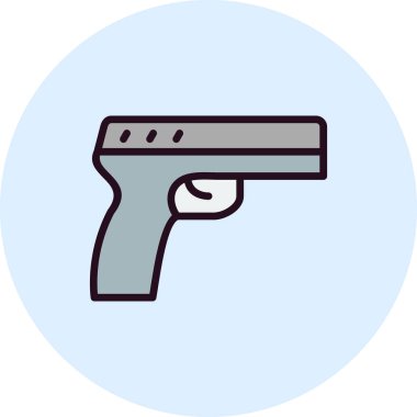 Silah. Web simgesi basit bir illüstrasyon. Tabanca 
