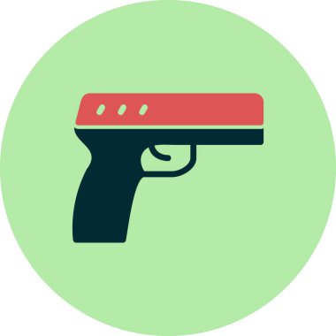 Silah. Web simgesi basit bir illüstrasyon. Tabanca 
