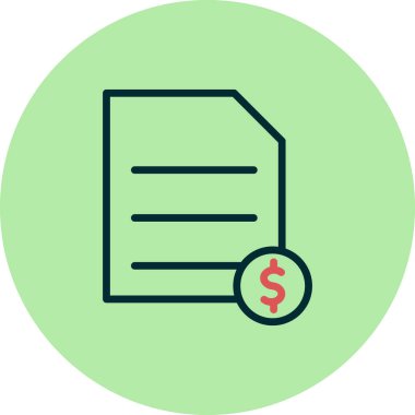 Belge. Web simgesi basit bir illüstrasyon. Fiş. 