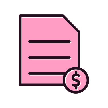 Belge. Web simgesi basit bir illüstrasyon. Fiş. 