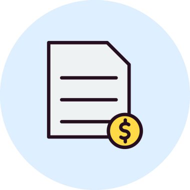 Belge. Web simgesi basit bir illüstrasyon. Fiş. 