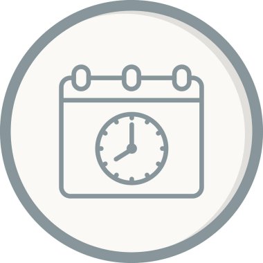 Saat tarih simgesi vektör çizimi. Zamanlama 