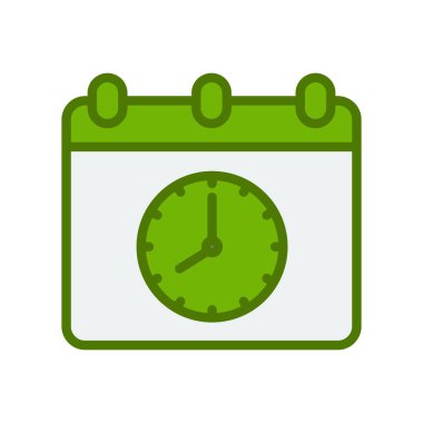 Saat tarih simgesi vektör çizimi. Zamanlama 