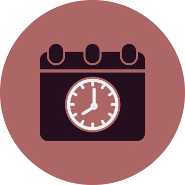 Saat tarih simgesi vektör çizimi. Zamanlama 