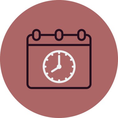 Saat tarih simgesi vektör çizimi. Zamanlama 