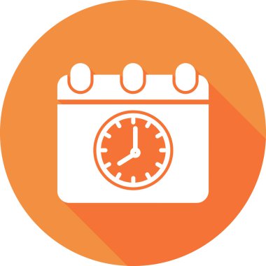 Saat tarih simgesi vektör çizimi. Zamanlama 